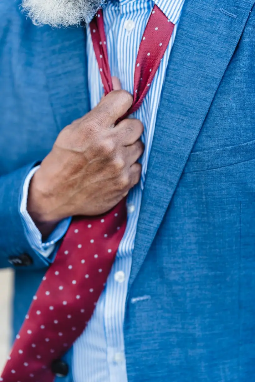 Red Tie on a blazer